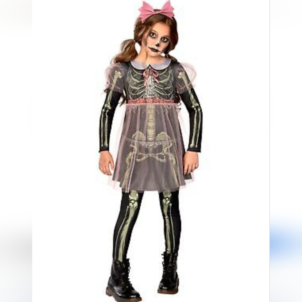 HALLOWEEN CUSTOMES Skeleton Doll Girls Custome Size XL (14-16) 💖